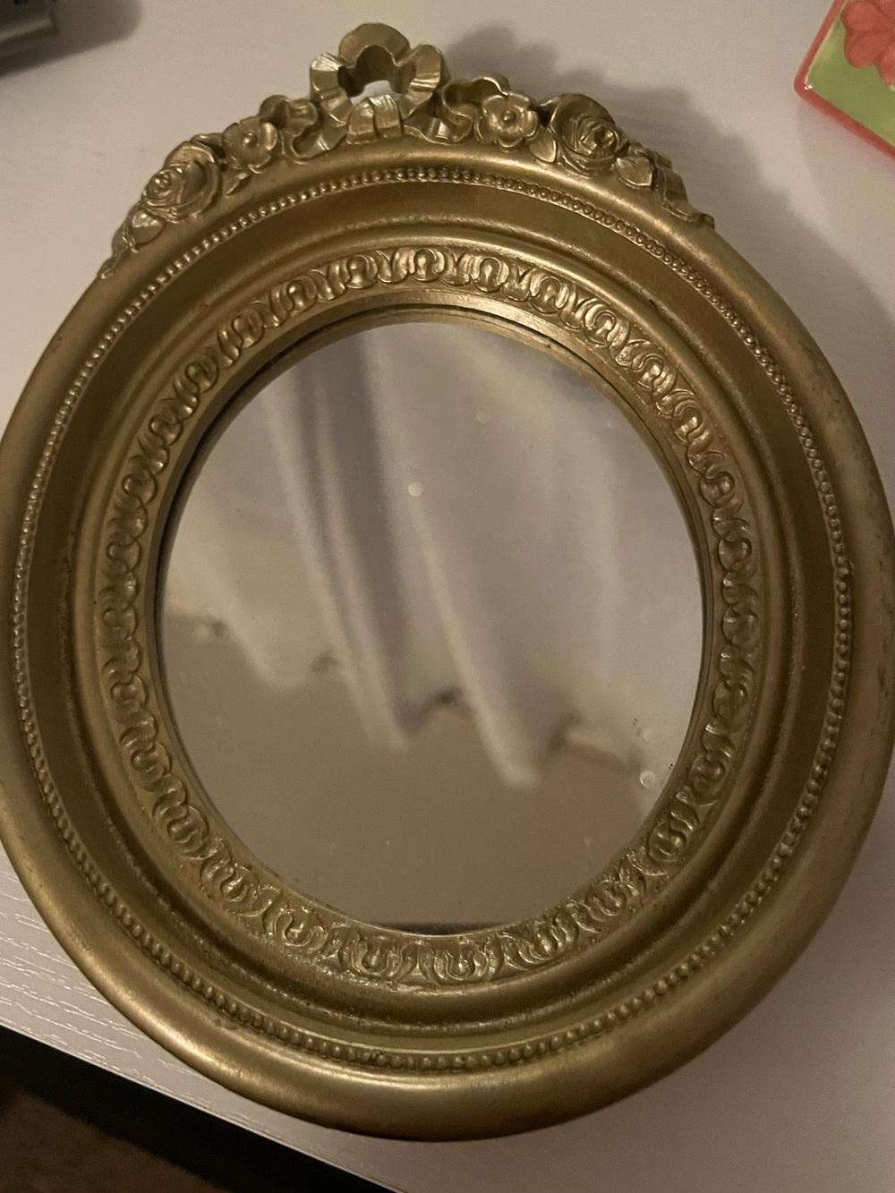 Home Interiors Gold Ornate Oval Wall Mirror
